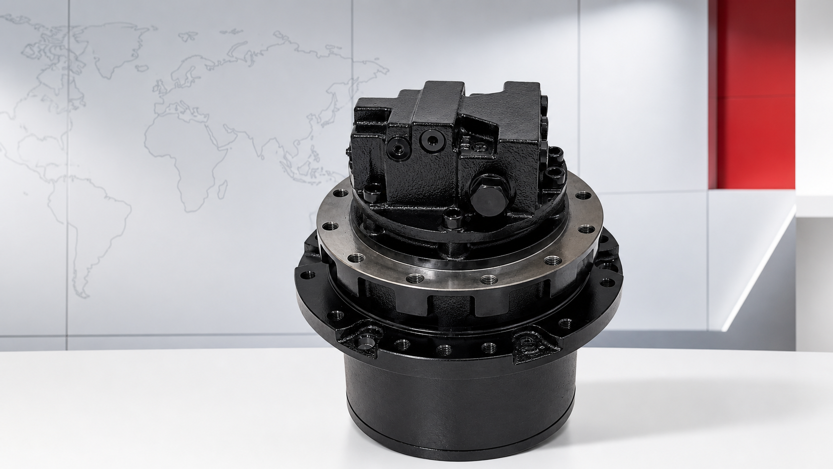 Excavator travel motor and reducer assembly